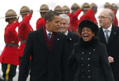Michaëlle Jean and Barack Obama