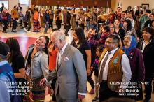 Postcard cover: Charles dances during NWT homecoming